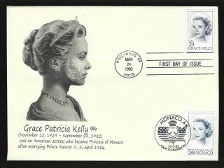 Grace Patricia Kelly First Day Issue Cover Postmarked In Us And Monaco 3/24/1993