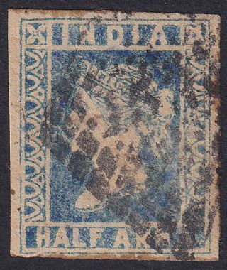 India 1854 ½a D 1 Pm C/157 Eracaud Clear Margin Sg 3 £60 - K785