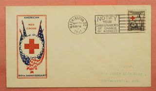 1931 Fdc 702 Red Cross 50th Anniv Ioor