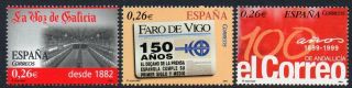 Spain 2003 Mnh Sg3999 - 4001 Newspapers - Anniversaries