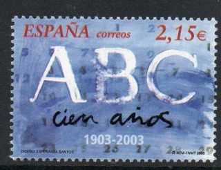 Spain 2003 Mnh Sg3935 Newspapers - The 100th Anniversary Of Abc