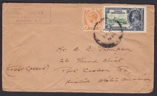 Straits Settlements 1935 Cover To The Usa With Kgv Silver Jubilee Stamps