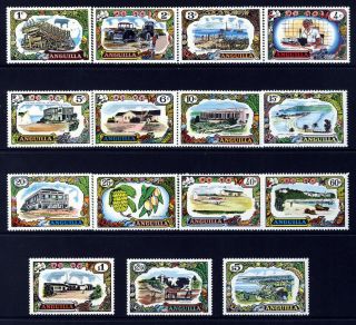 Anguilla Queen Elizabeth Ii 1970 Complete Pictorial Set Sg 84 To Sg 98