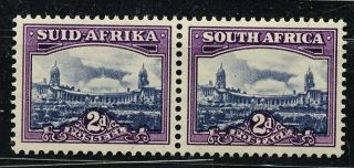 So.  Africa Gb,  Sc56 Holiz Pair,  2d 1950 Def.  Pur & Sl Blue Vf Mnh Cv$5 (h)
