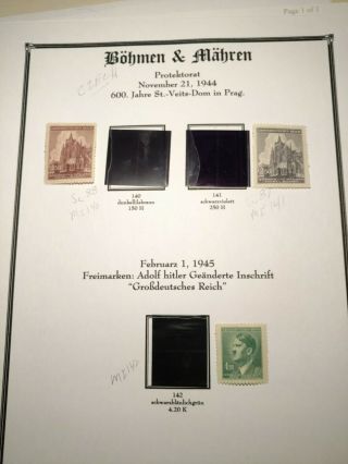 Rjkstamps Czechoslovakia 1944church 1945 Hitler Stamp W Hinge Remnant