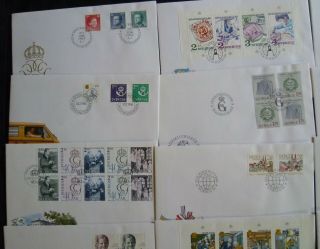 Sweden 1986 cpl year set Cachet FDC First Day Covers.  Three covers by Slania 2