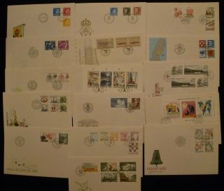 Sweden 1985 Cpl Year Set Cachet Fdc First Day Covers.  Four Covers By Slania.