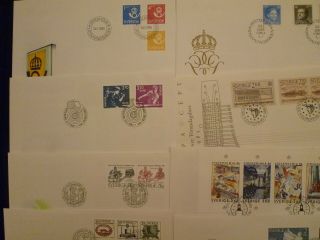 Sweden 1985 cpl year set cachet FDC First Day Covers.  Four covers by Slania. 2