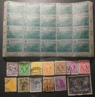 1945 - 1946 Allied Occupation Of German Stamp Lot Sachsen Provence Sheet 20ct.