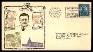 Mayfairstamps 1933 Us Teddy Roosevelt Navy Day Cover Wwb58503