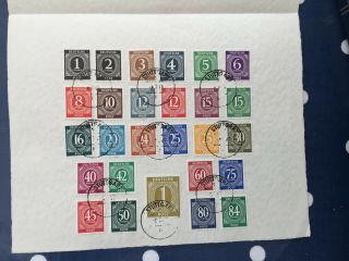 Germany Post Numeral Set On Paper Cto With Stuttgart Postmark 1947