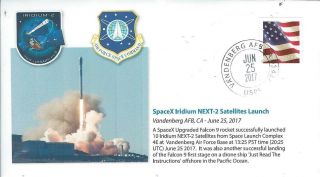 2017 Spacex Iridium Next - 2 Satellites Launch Vandenberg Afb 25 June