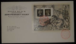 Gb Fdc Penny Black Anniversary Stamp 3may1990 Edinburgh (nol780)