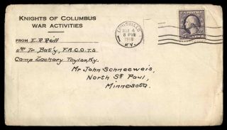 Mayfairstamps Us 1918 Kentucky Knights Of Columbus War Activities Cover Wwb_4565