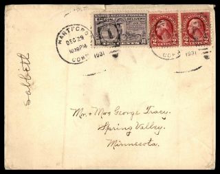 Mayfairstamps Us 1931 Connecticut Hartford To Spring Valley Minnesota Cover Wwb_