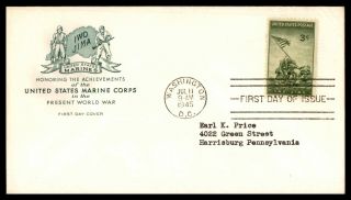 Mayfairstamps Us Fdc 1945 Iwo Jima Us Marine Corps First Day Cover Wwb_46671
