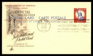 Mayfairstamps Us Fdc 1956 State Of Liberty Interantion Post Card First Day Card