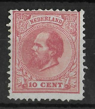 Netherlands 1872 - 1888 Hinged 10c Red Nvph 21 Cv €125