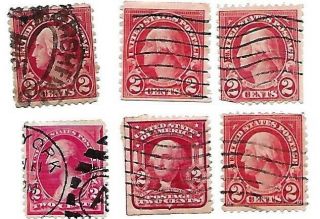 12 - Us 1 & 2 Cent George Washington Benjamin Franklin Stamps 1902 Vintage