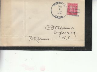 Tennessee Overall Dead Post Office (1880 - 1953) Dec 1 1930 Hand Cancel Large Cds