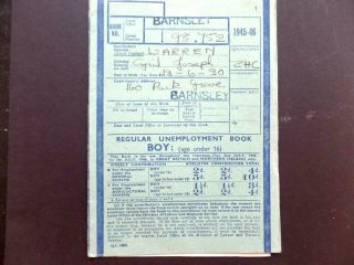 Uk Employment Book With Insurance Stamps 1945