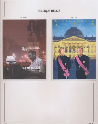 Xb68699 Belgium 2003 Simenon & Royalty Sheets Mnh Fv 2,  27 Eur