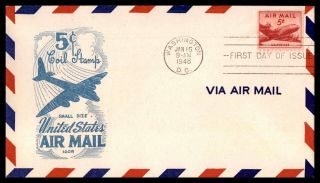 Mayfairstamps Us Fdc 1948 Small Size Air Mail Washington Dc First Day Cover Wwb4