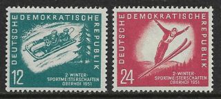East Germany 1951 Winter Sports Sg E37 - E38 Mnh/ (cat £28)