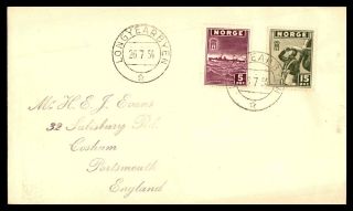 Norway Longyearbyen 1954 London Issues On Cover To Portsmouth England