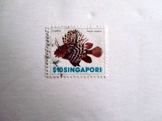 Singapore 275,  Lionfish $10,  1977 Used/fine,  High Value Of Set