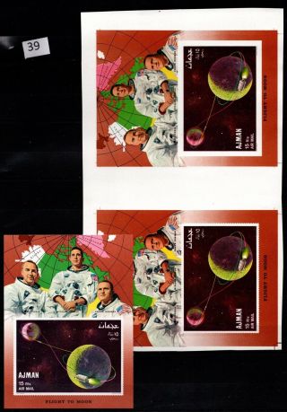 / Ajman - Mnh - Proof - Space - Cosmonauts - Moon