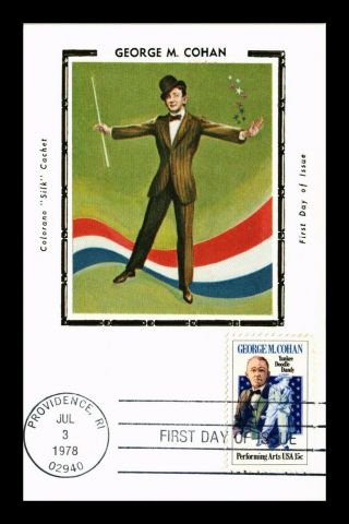 Dr Jim Stamps Us George M Cohan Performing Arts Colorano Silk Fdc Postcard