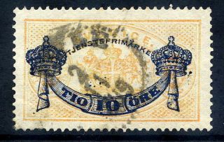 Sweden 1889 Official Stamp Surcharged 10 öre,