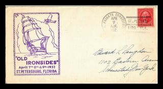 Dr Jim Stamps Us Frigate Constitution St Petersburg Naval Event Cover 1932