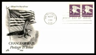 Mayfairstamps Us Fdc 1981 San Francisco Change Of Rate Postage " B " Art Craft Cal