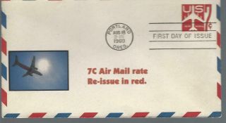 Uc34 Fdc 7c Red Jet Air Envelope Unsigned Cachet (2) U/a