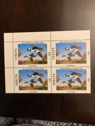 Nh06 1988 Hampshire State Duck Stamp Plate Block Of Four
