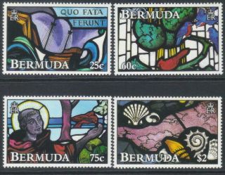 Bermuda 1992 Stained Glass Windows Mnh Set Of 4