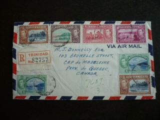 Postal History - Trinidad & Tobago - Scott 50 - 54 On Air Mail Cover To Quebec