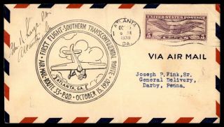 Mayfairstamps 1930 Us Flight Georgia Southern Transcontinental Atlanta Postmaste