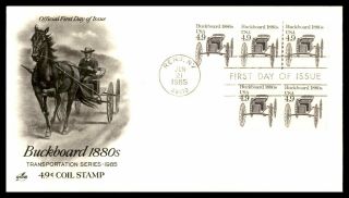 Mayfairstamps 1985 Us Fdc Buckboard 1880s Combo Horse Art Craft First Day Cover