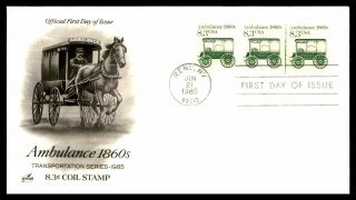 Mayfairstamps 1985 Us Fdc Ambulance Trio Pulled By Horse Art Craft First Day Cov