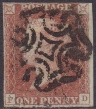 Gb Qv 1841 1d Red - Brown Plate 10 Fd 4 Margins Imperforate Stamp Sg7