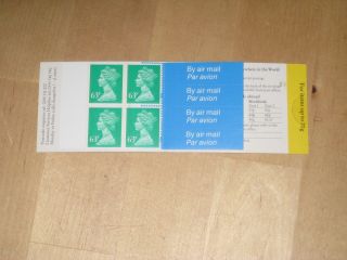 Gb Barcode Booklet Gr1 - Airmail 4 X 63p,  4 X Airmail Labels