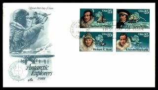 Mayfairstamps 1988 Us Fdc Antarctic Explorers Combo Plane Art Craft First Day Co