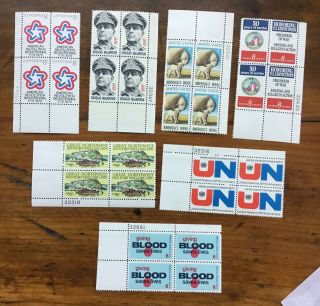 6 Mnh 6 Cent & 1 8 Cent Us Postage Stamp Plate Blocks