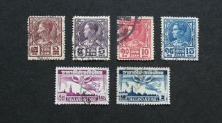 Thailand - Scarce Early Two Part Sets With Airmail Vfu Lot