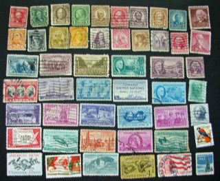 100 Different U.  S.  Stamps ½c - $1.  00