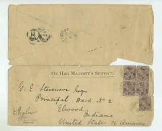 India,  1897 Official Registered Cover To The U.  S.