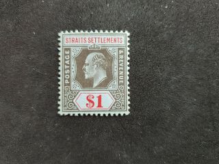 Straits Settlements - 1906 - 12 $1 Black & Red/blue Sg 165 Lightlymounted Wa112